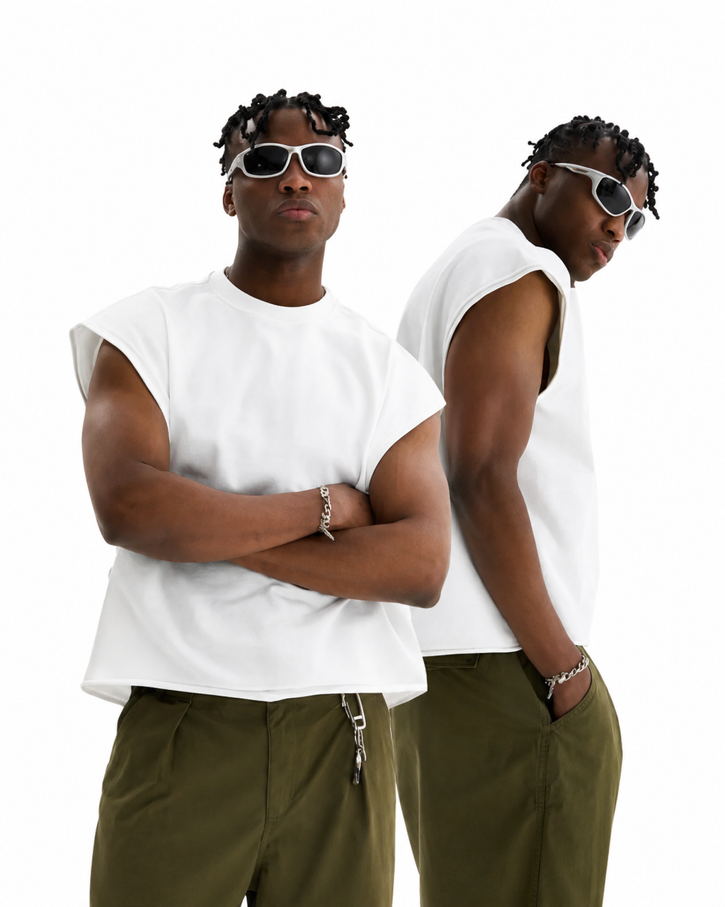 4Faith Signature Oversized Sleeveless Tee - White
