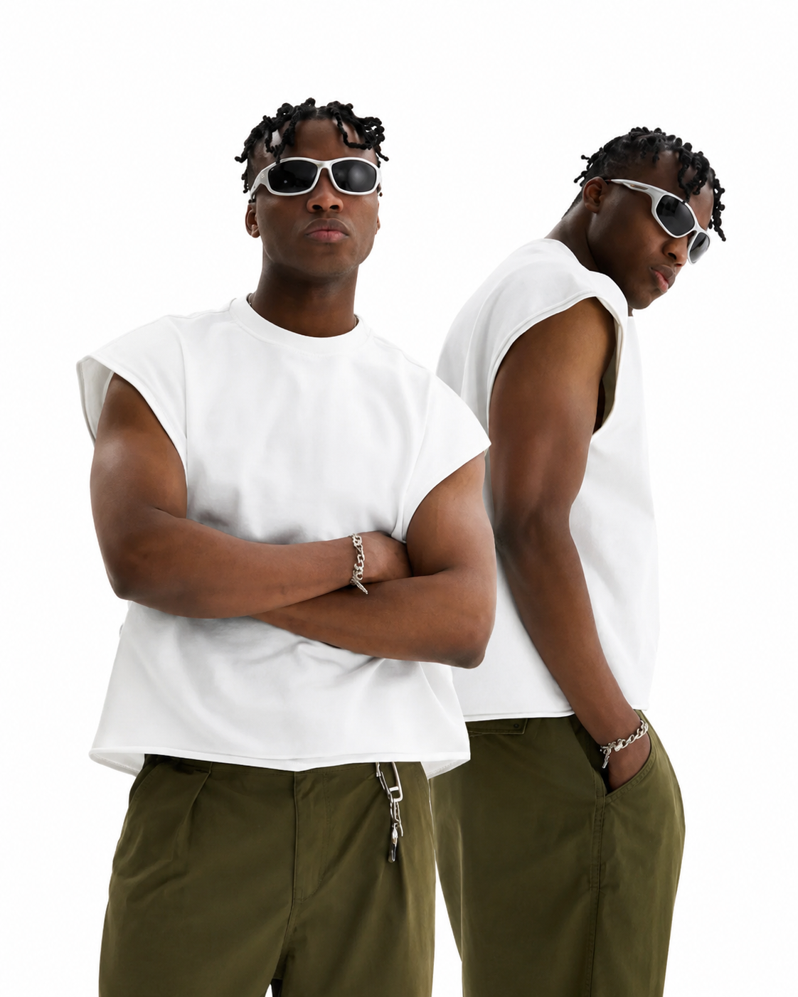 4Faith Signature Oversized Sleeveless Tee - White