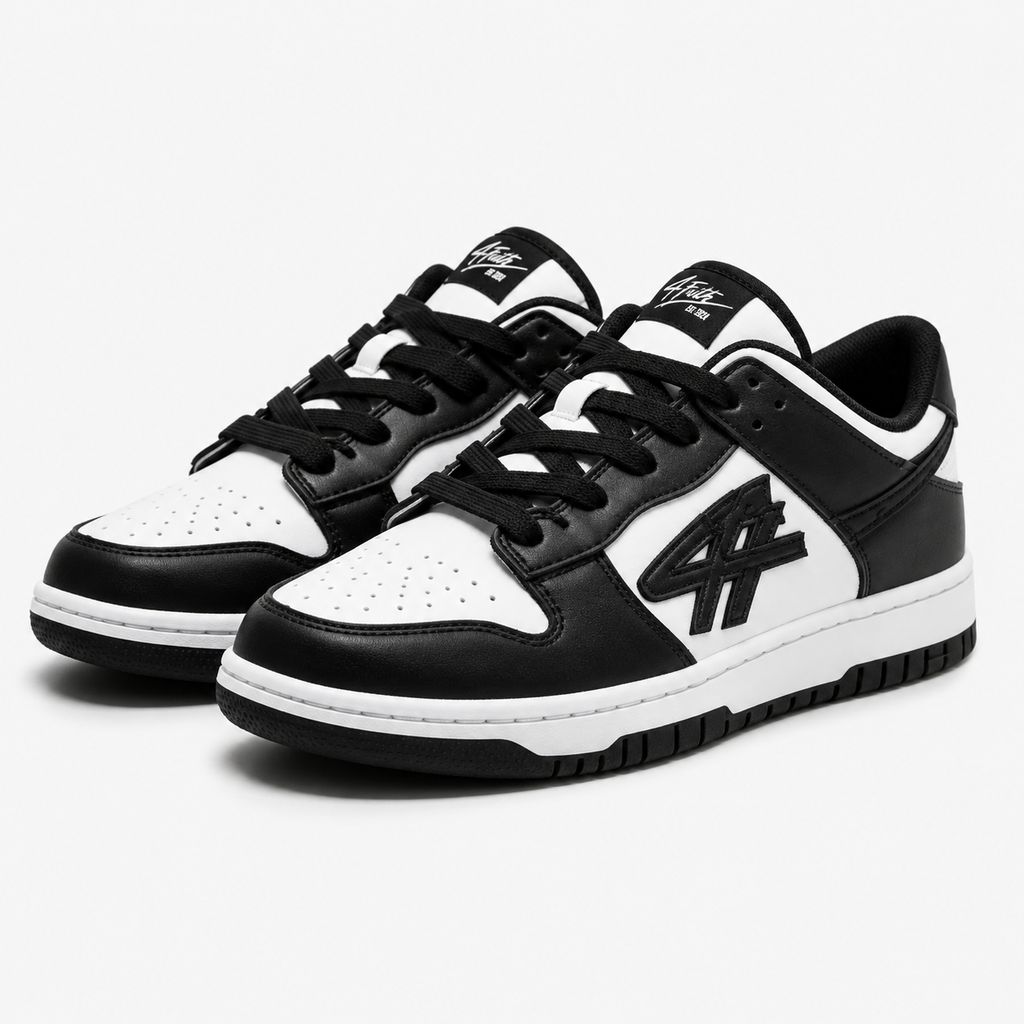 4Faith Classic Low Sneakers – Black & White