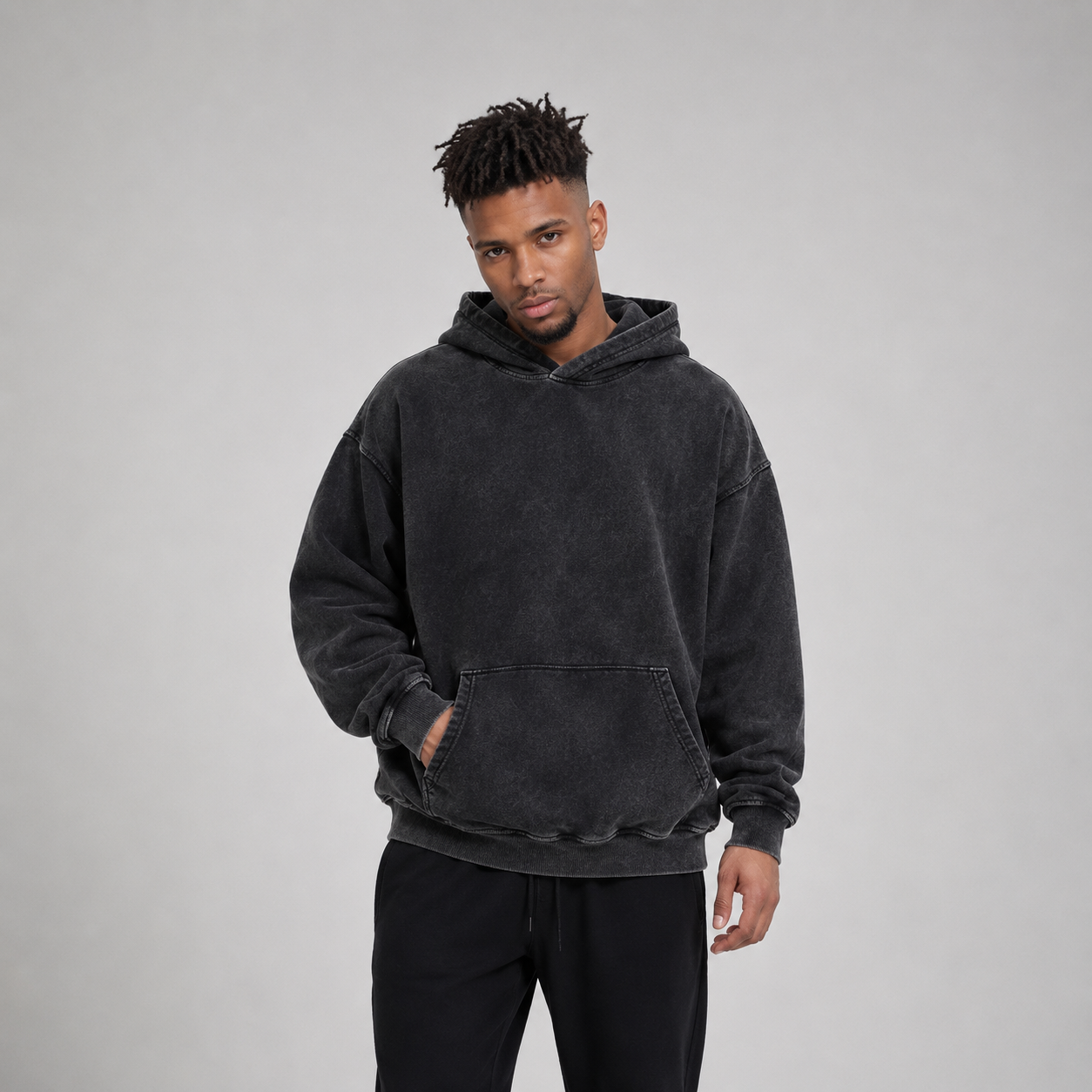 4Faith Vintage Hoodie – Washed Black