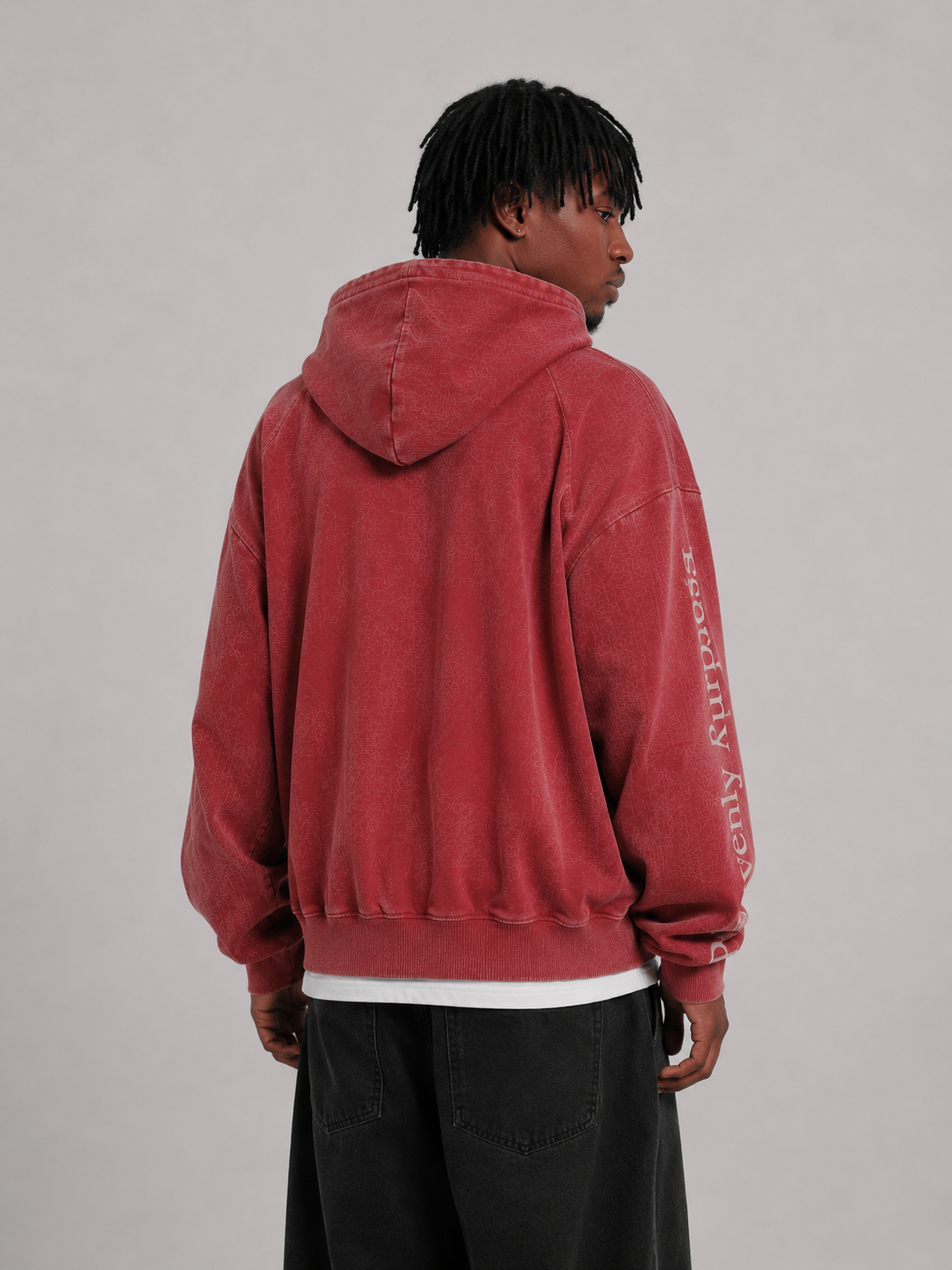 4faith "Heavenly Purposes" Zip Hoodie - Red Washed