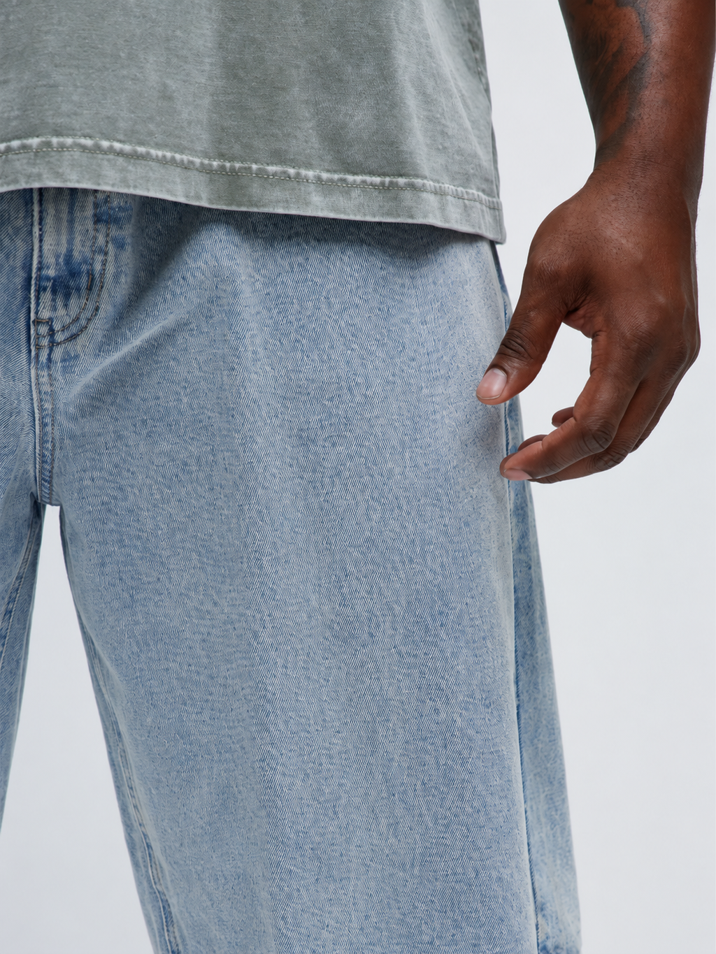 4Faith Ice Blue Denim Shorts