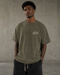 T-shirt oversized « Fragrance of Heaven » — Vert olive délavé