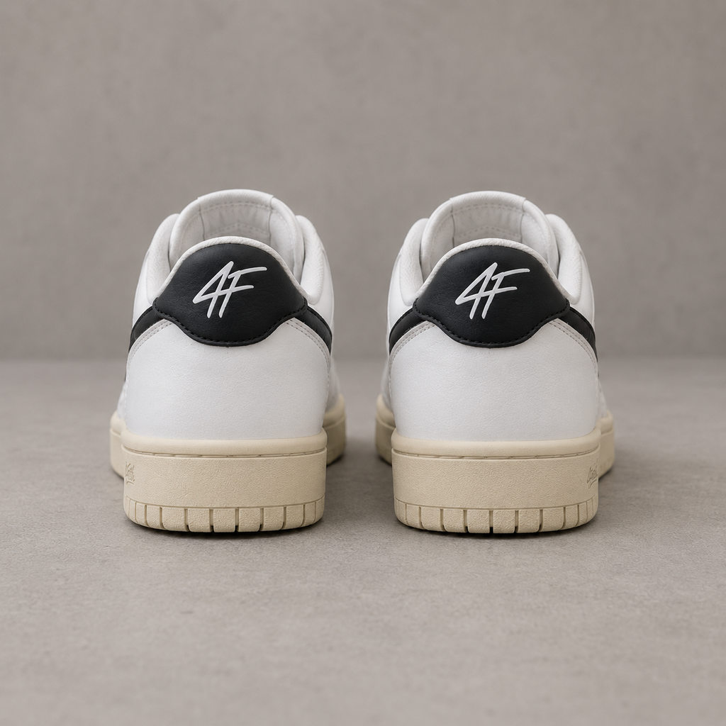 4Faith Classic Low Sneakers – White & Beige