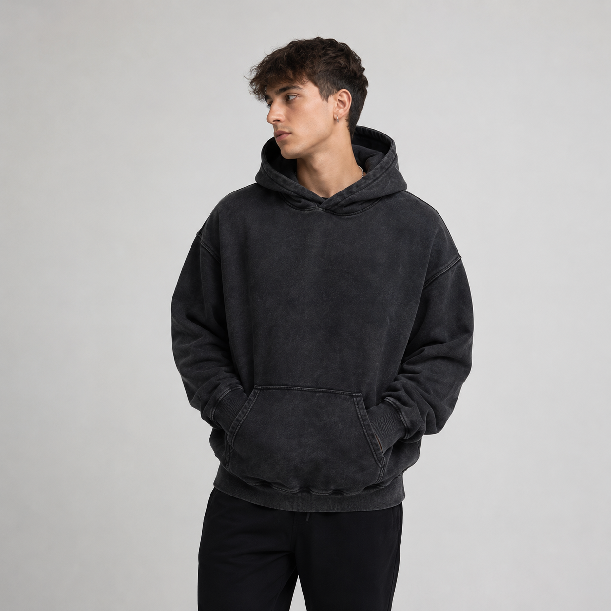 4Faith Vintage Hoodie – Washed Black