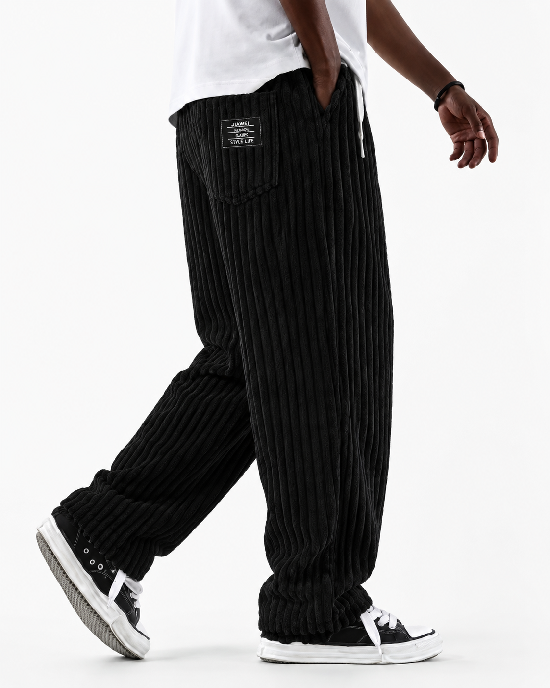 Pantalon Oversized Striped Corduroy