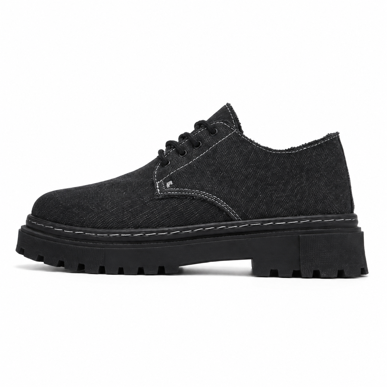 Chaussures Derby Casual en Toile Délavée – Style Workwear Vintage à Lacets