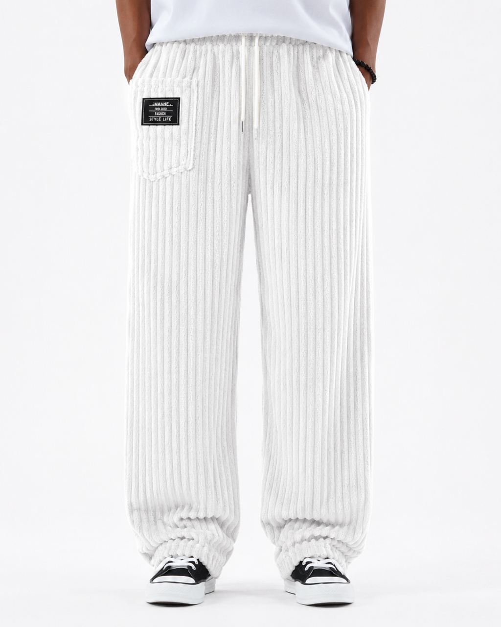 Pantalon Oversized Striped Corduroy