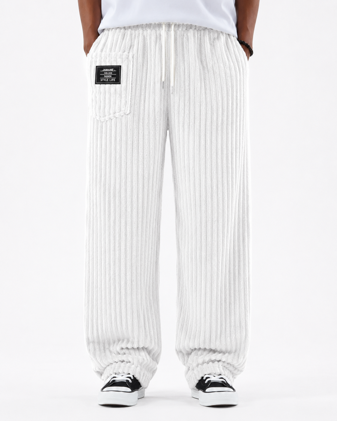 Pantalon Oversized Striped Corduroy