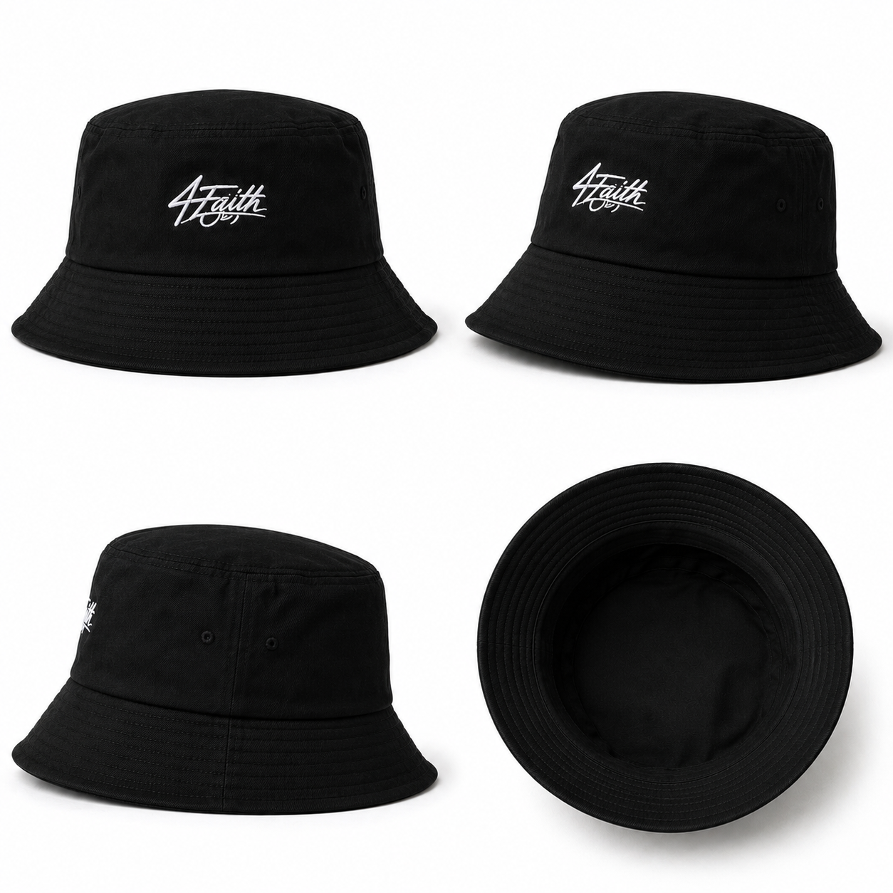4Faith Signature Bucket Hat – Black