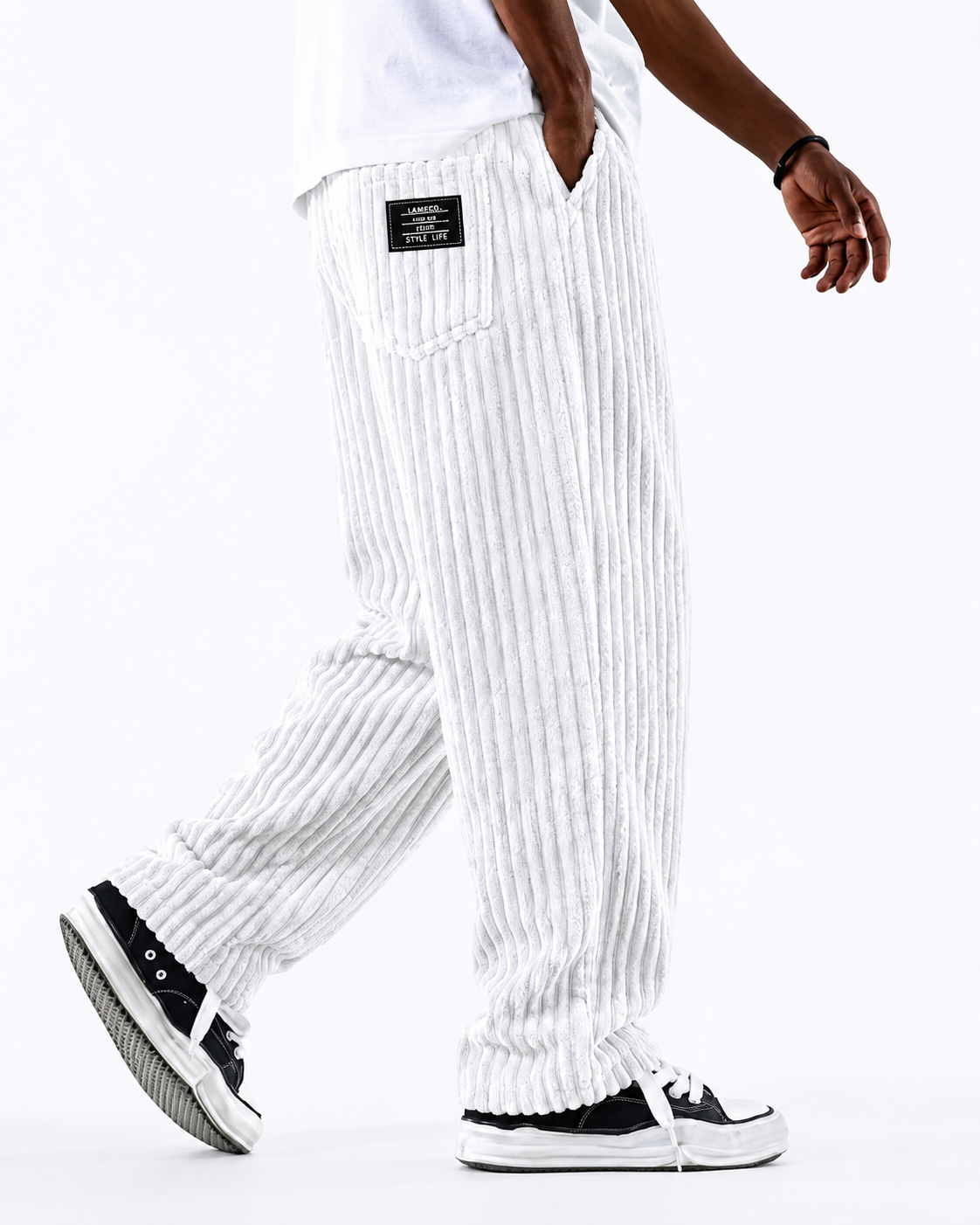 Pantalon Oversized Striped Corduroy