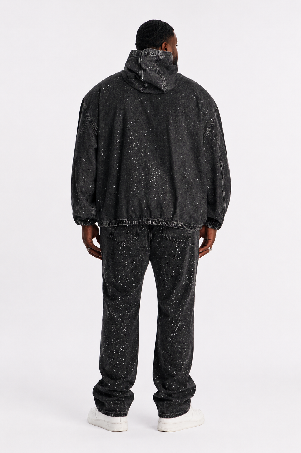 4Faith Shimmering Nights Denim Jacket – Black Wash