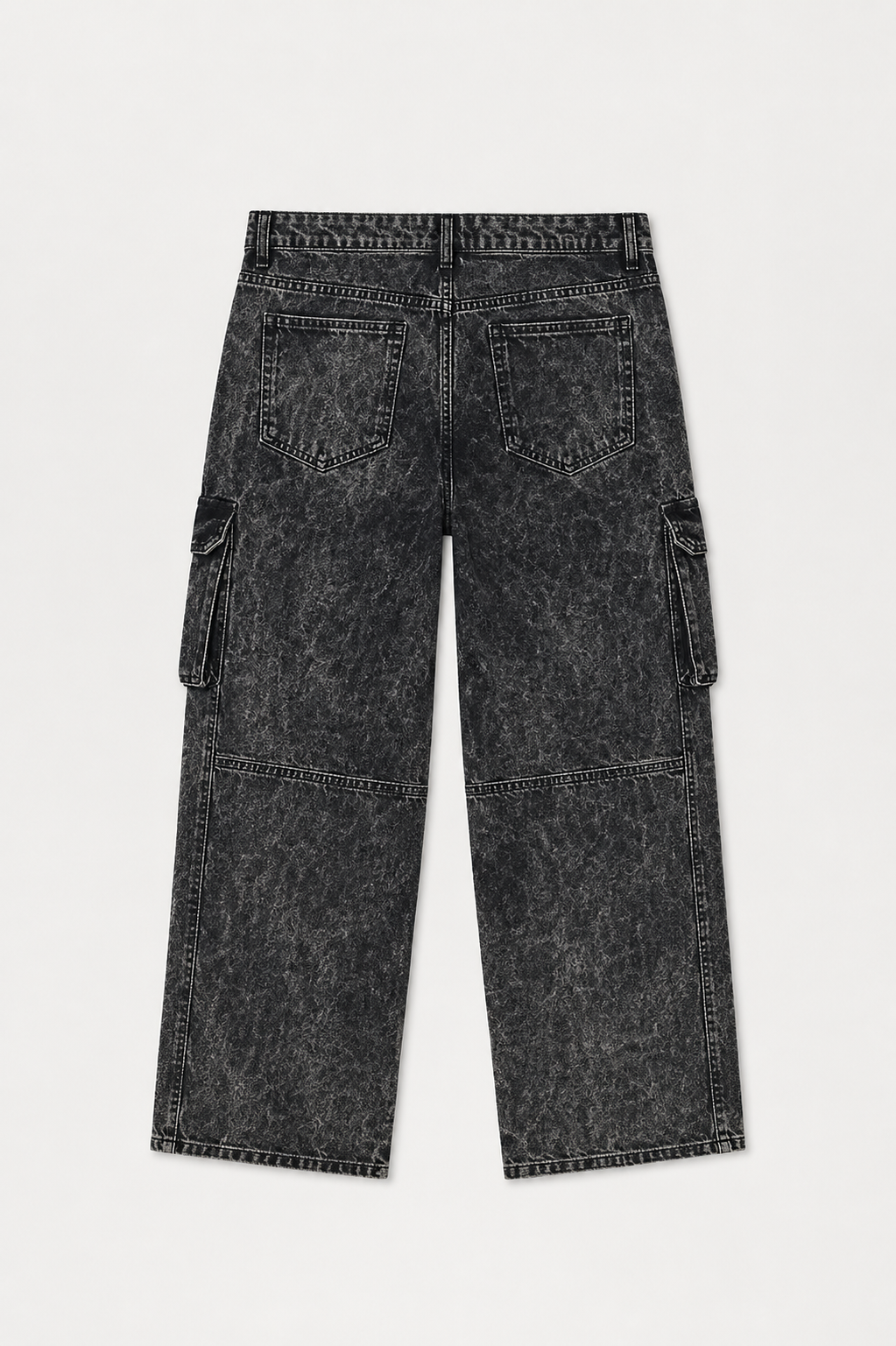 4Faith Signature Cargo Baggy Denim – Black Wash