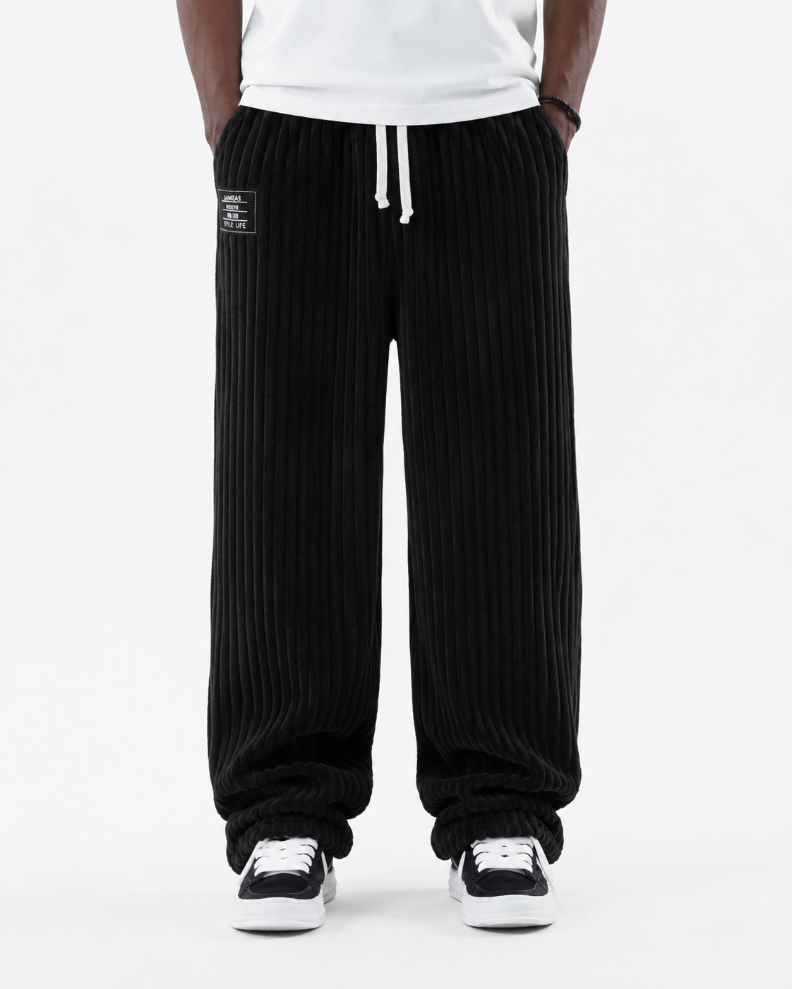 Pantalon Oversized Striped Corduroy