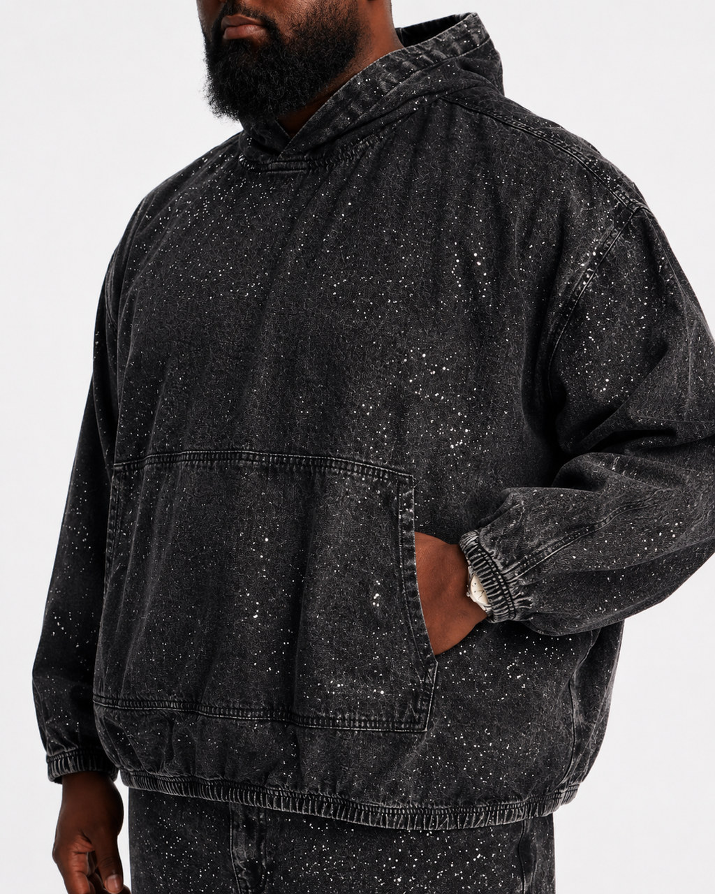 4Faith Shimmering Nights Denim Jacket – Black Wash