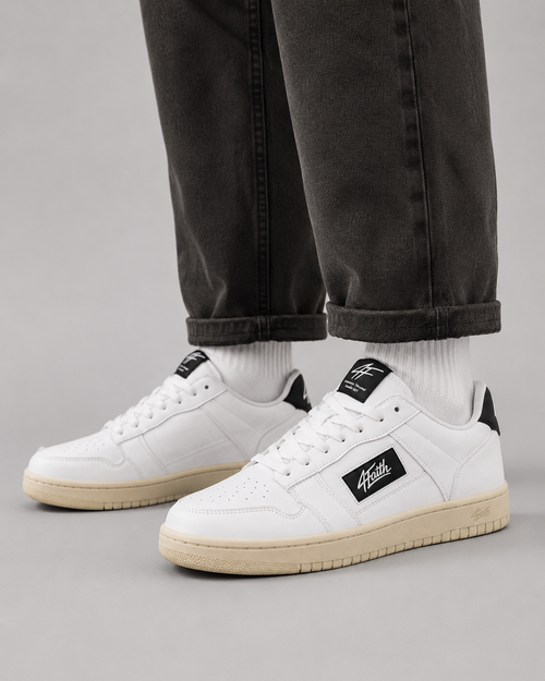 4Faith Classic Low Sneakers – White & Beige
