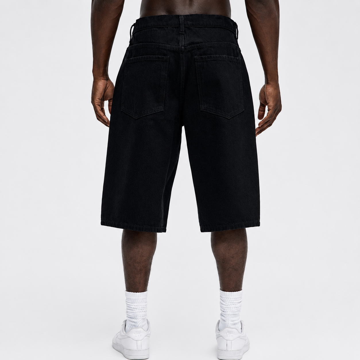 4Faith Black Denim Shorts