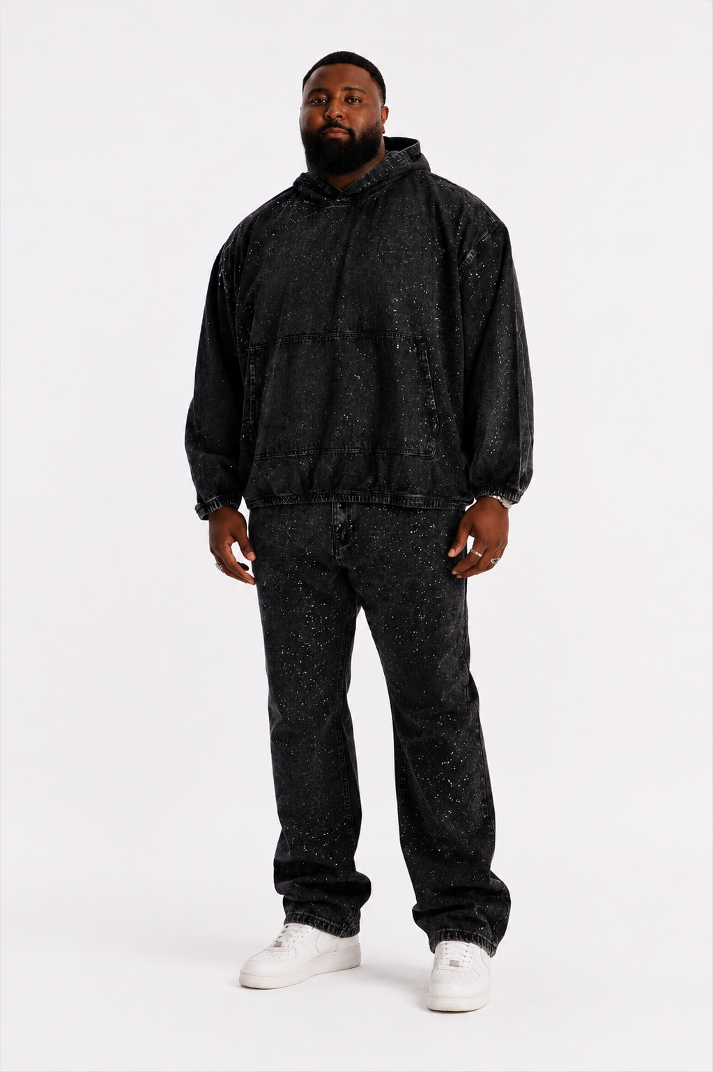 4Faith Shimmering Nights Denim Jacket – Black Wash