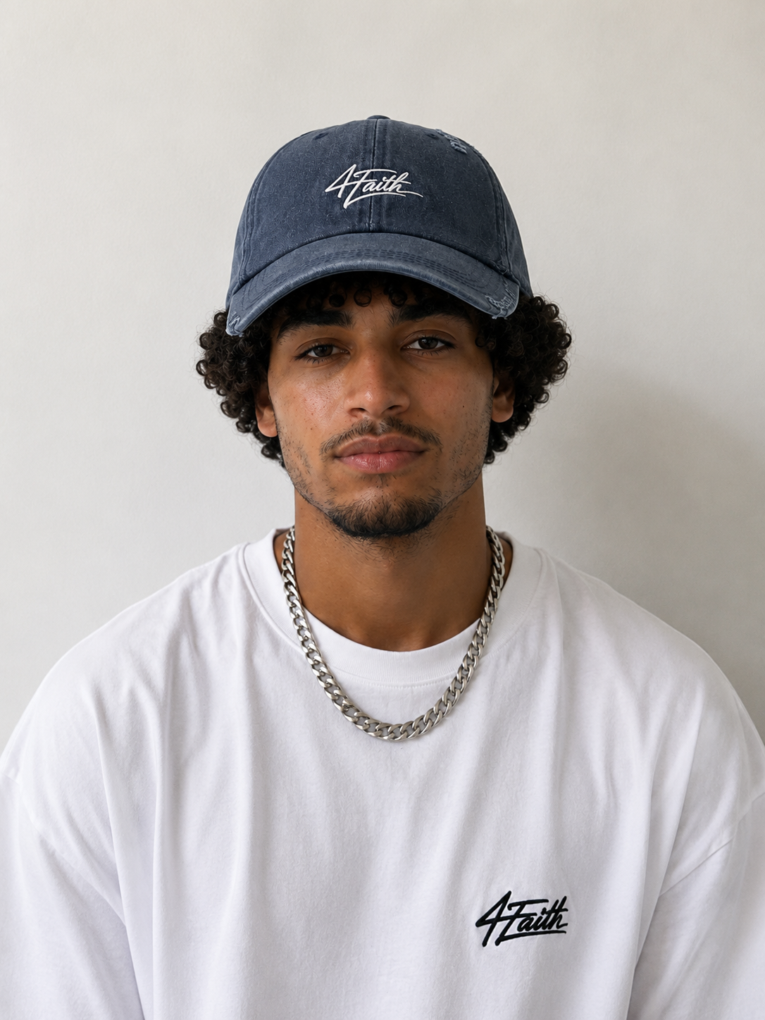 4Faith Vintage Dad Cap Washed Blue | Casquette Premium