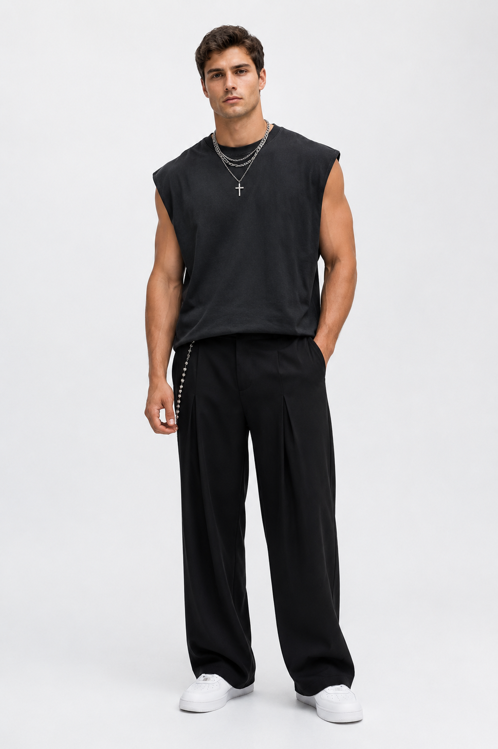 4Faith Signature Oversized Sleeveless Tee - Black