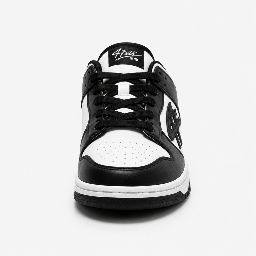 4Faith Classic Low Sneakers – Black & White