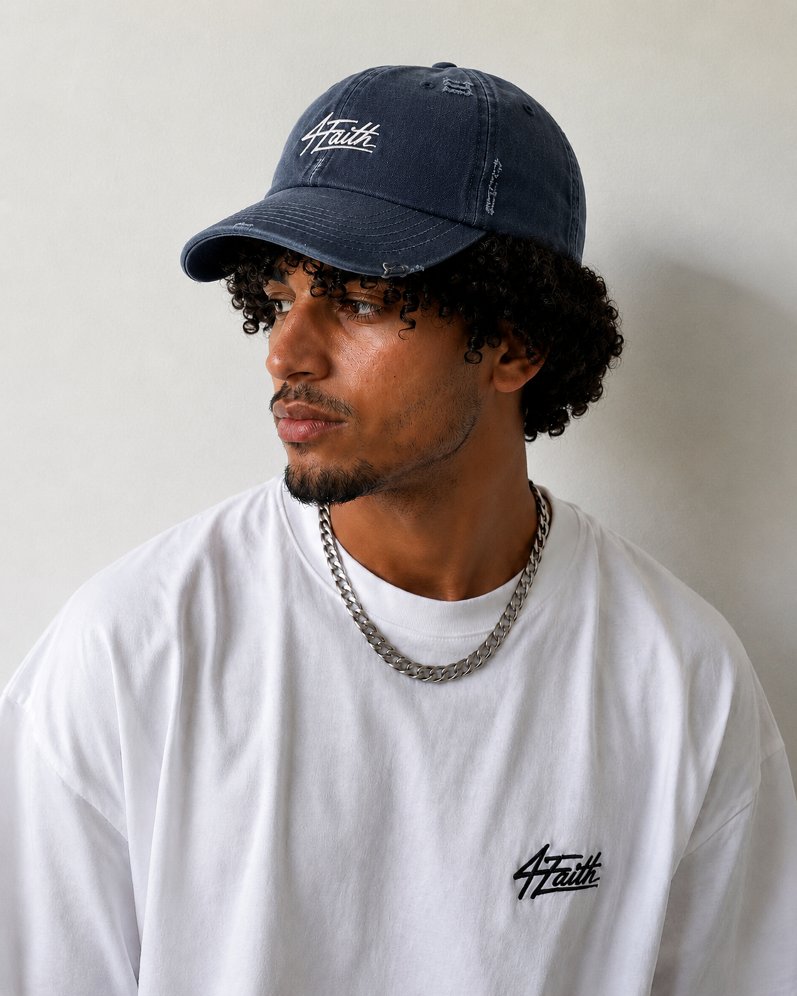 4Faith Vintage Dad Cap Washed Blue | Casquette Premium