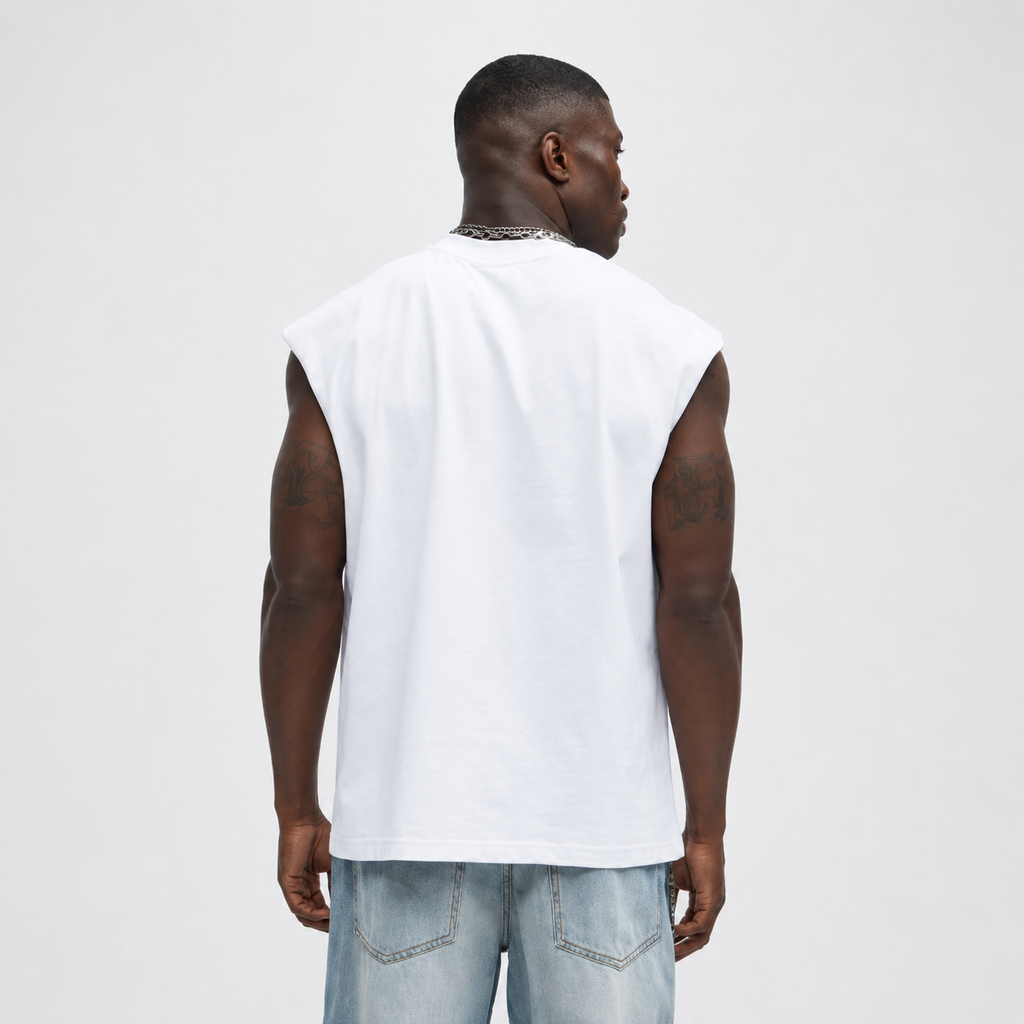 4Faith Signature Oversized Sleeveless Tee - White