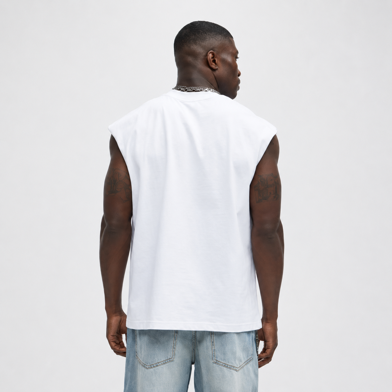4Faith Signature Oversized Sleeveless Tee - White