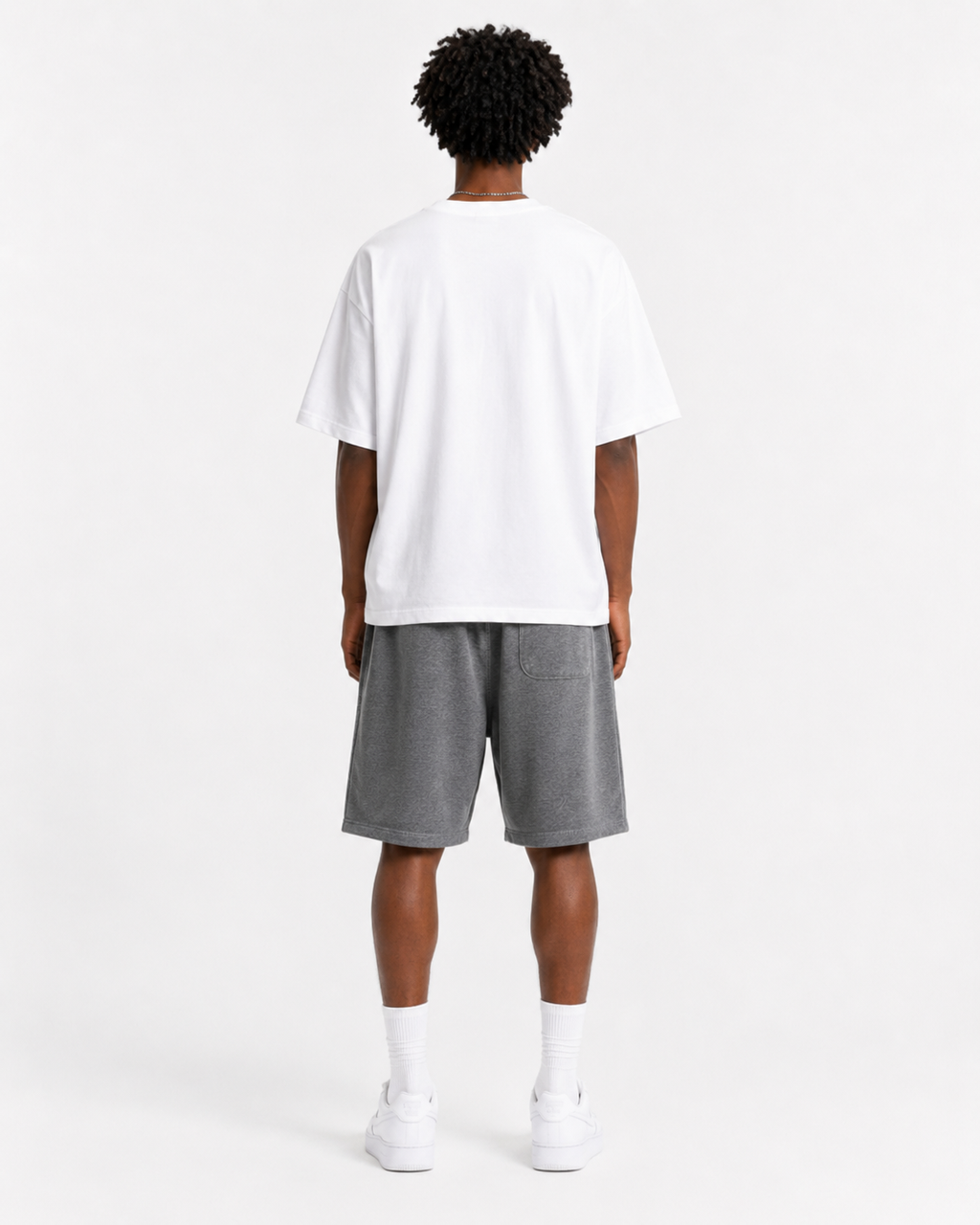 Short en molleton oversize – Gris chiné