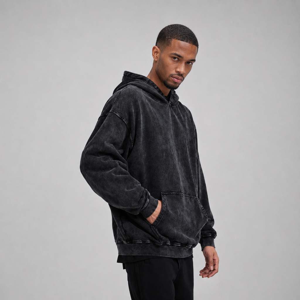 4Faith Vintage Hoodie – Washed Black